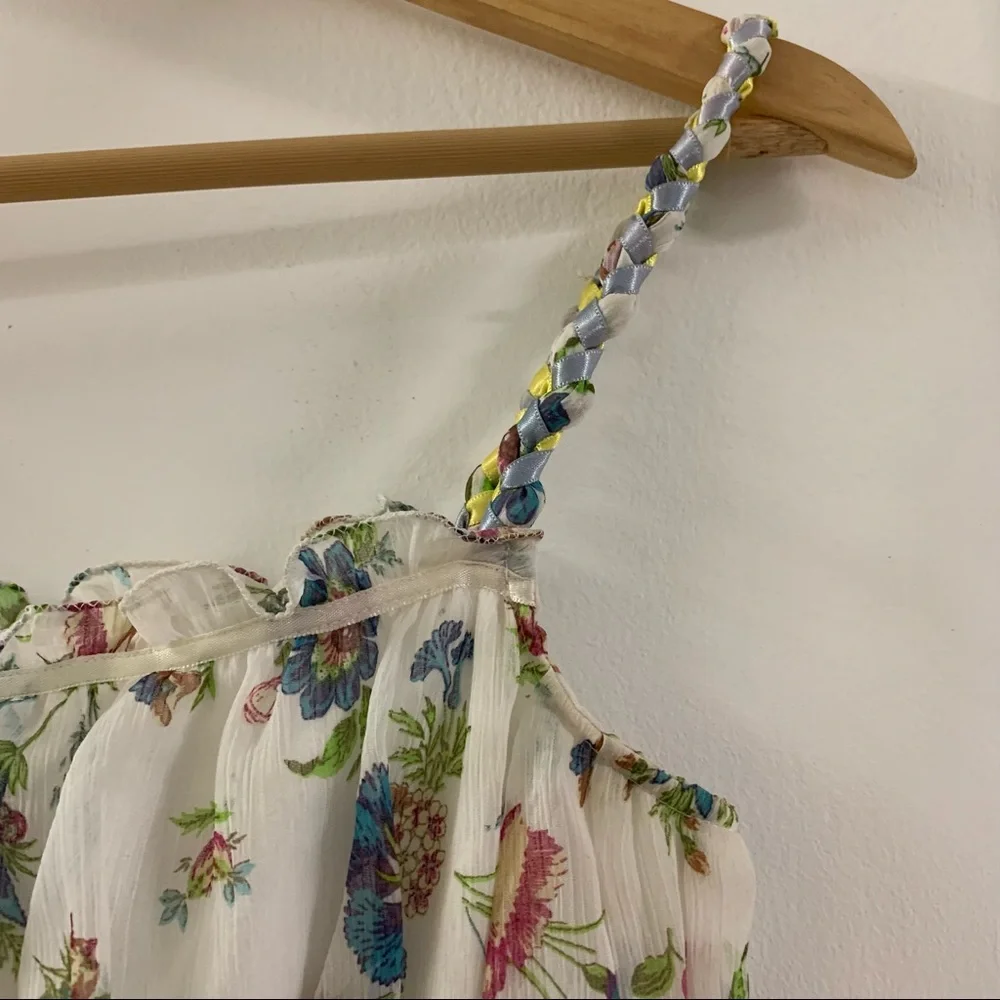 😍 Floral Print White Summer Top ✨ - Picture 7 of 12